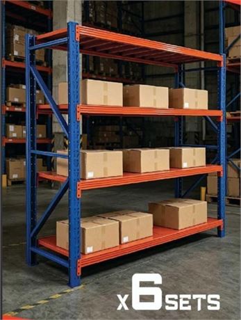 40 ft (6 Sections) Heavy Duty Metal Storage Shelving System (HDMS6)